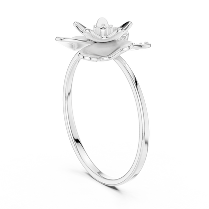 Floral Lab Diamond Statement Promise Ring - View 7