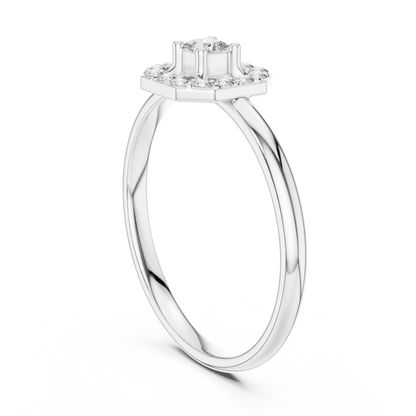 Princess Cut Octagonal Halo Lab Diamond Ring - View 7