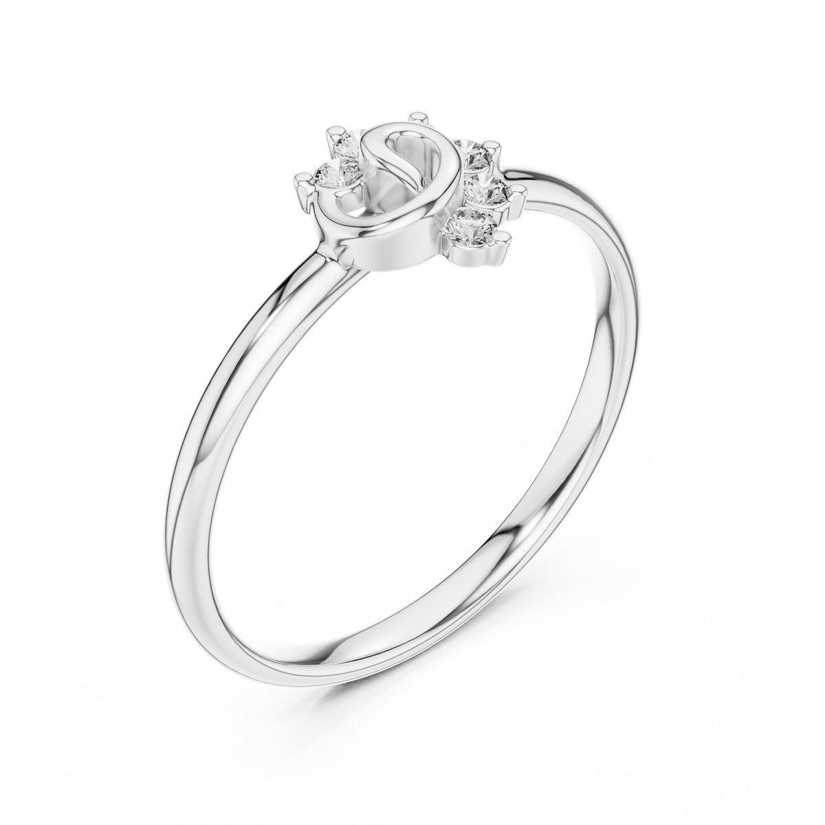 Interlocking Round Lab Diamond Halo Engagement Ring - View 4