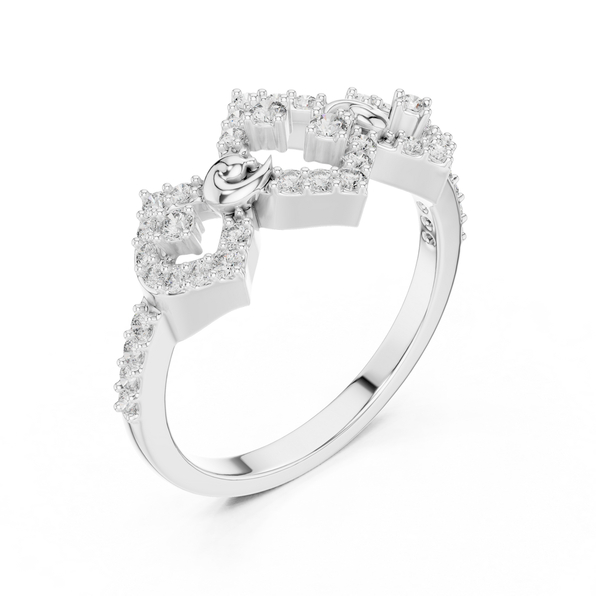 round cut crown moissanite diamond statement ring - view 5