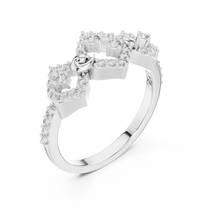 Round Cut Crown Moissanite Diamond Statement Ring - View 5