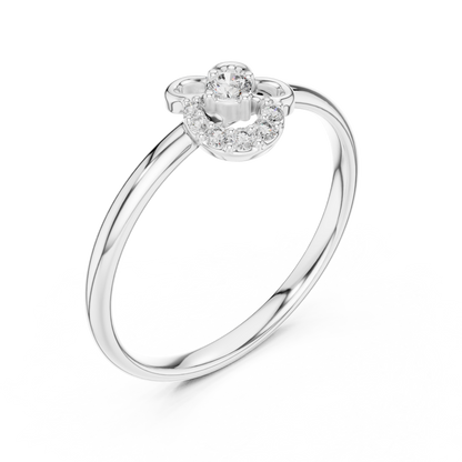 Floral Loop Round Cut Lab Diamond Statement Engagement Ring - View 4