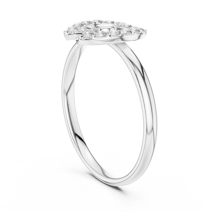 Round Diamond Open Circle Halo Moissanite Diamond Ring - View 7