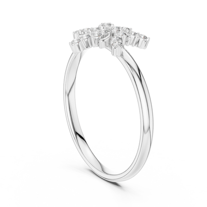 Floral Cluster Round Cut Lab Diamond Statement Ring - View 7