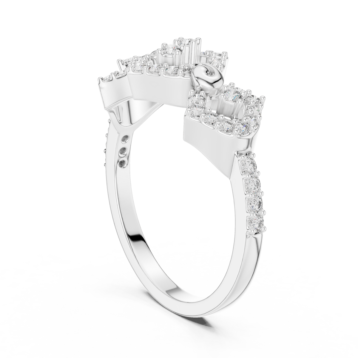 round cut crown moissanite diamond statement ring - view 7