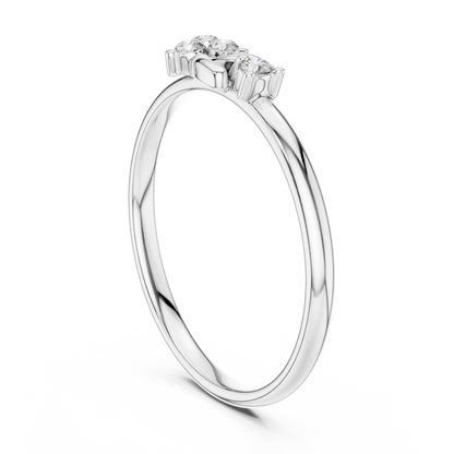 Round Lab Diamond Open Twist Cluster Ring - View 7