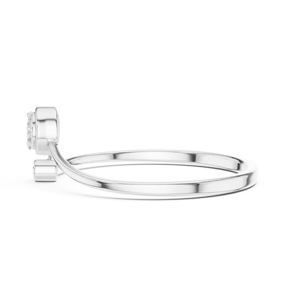 Round Lab Diamond Bezel Set Cluster Anniversary Ring - View 10