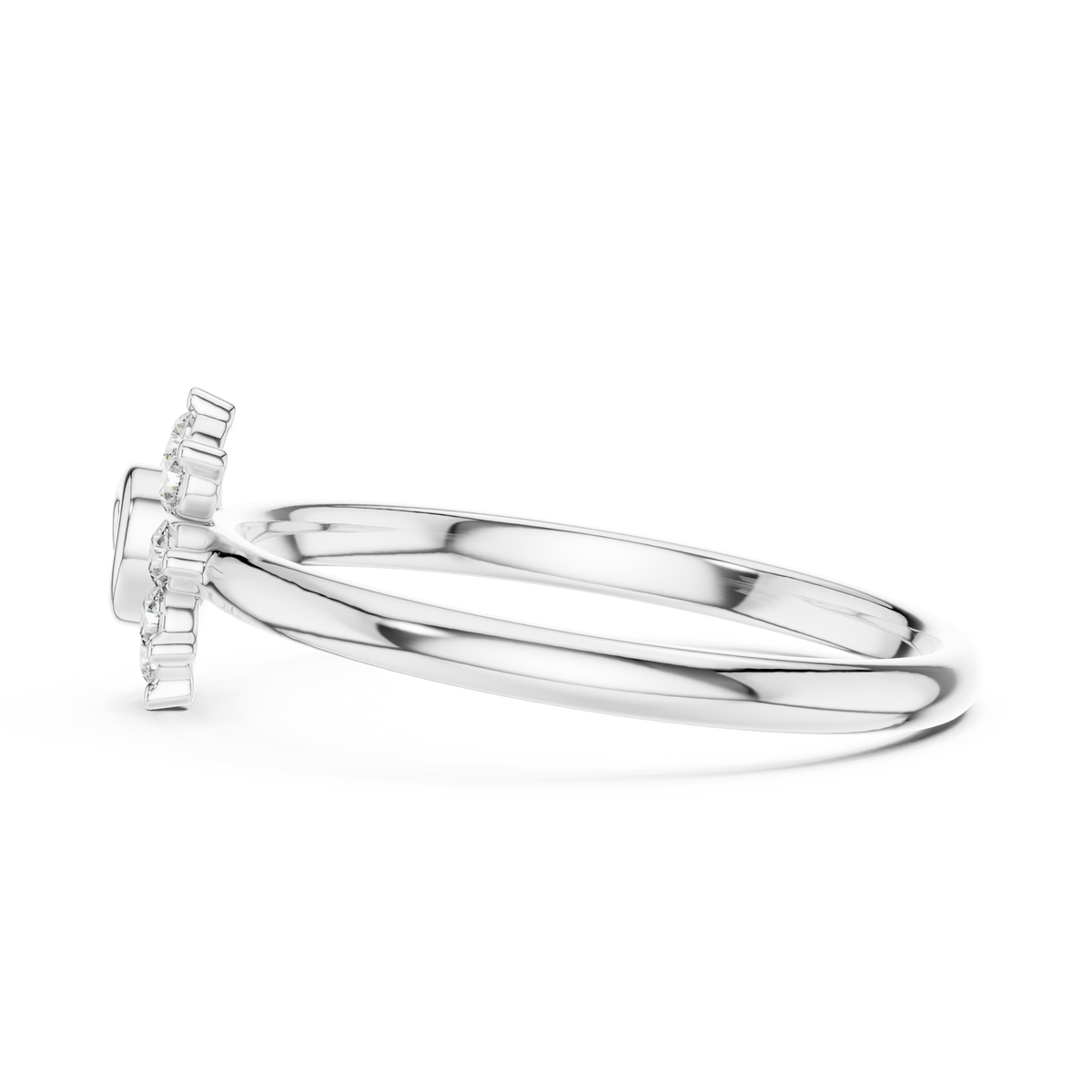 interlocking round lab diamond halo engagement ring - view 10