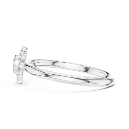Interlocking Round Lab Diamond Halo Engagement Ring - View 10