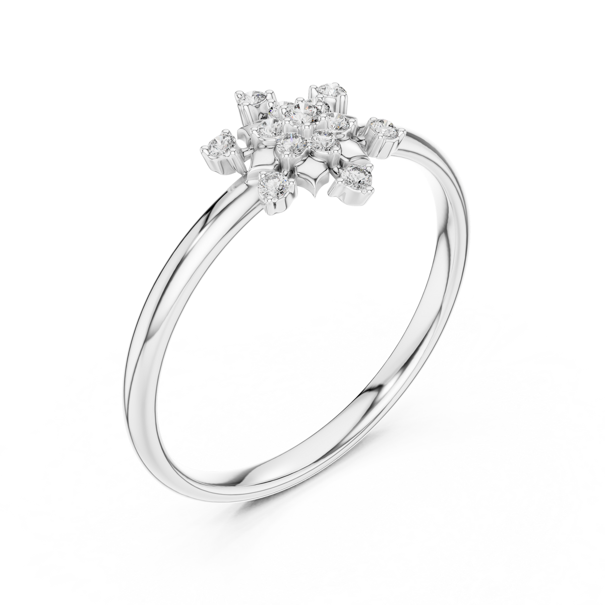 round lab diamond floral cluster ring - view 4