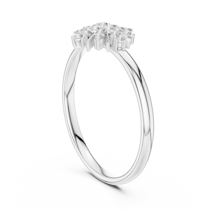 Round Moissanite Diamond Starburst Cluster Statement Ring - View 7