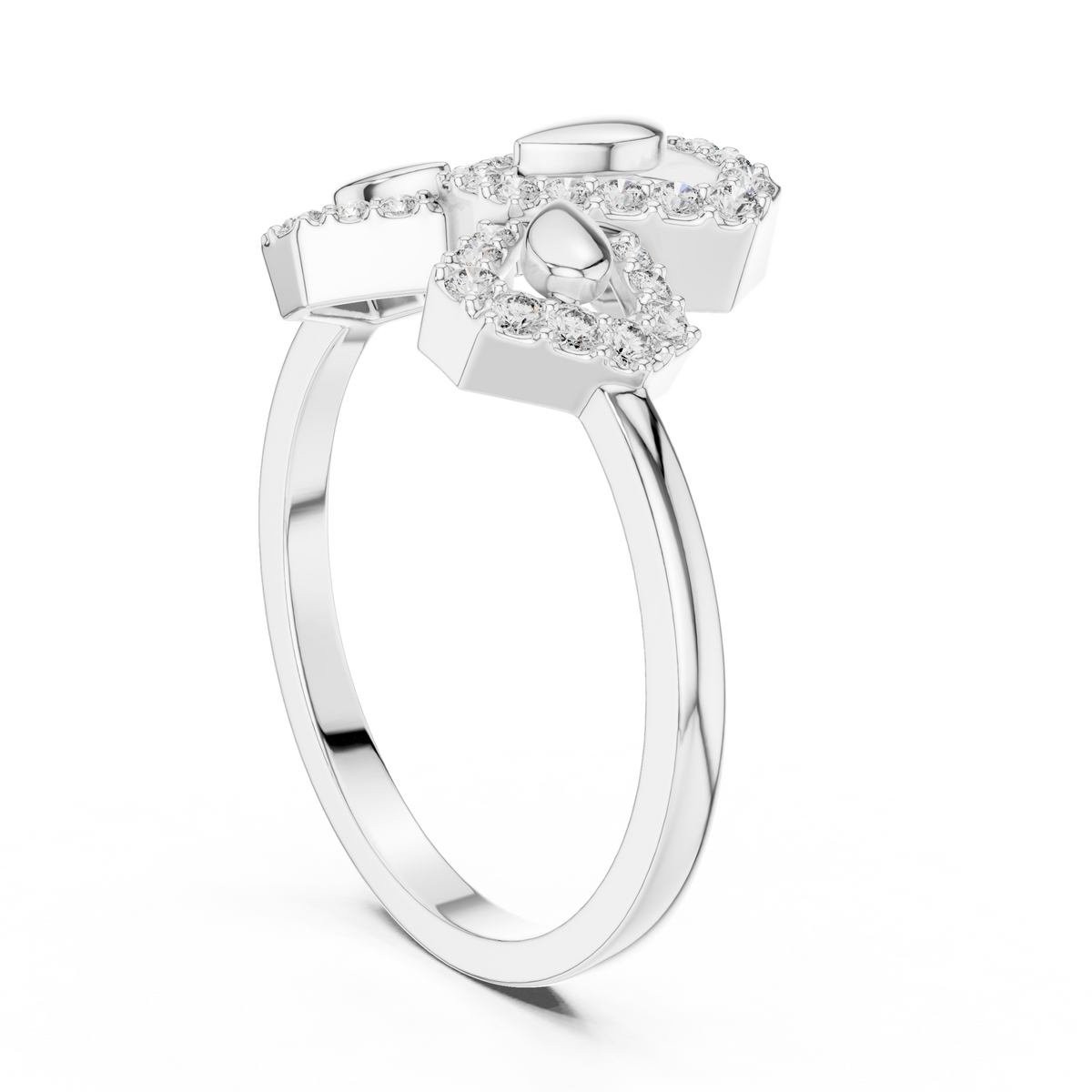 round cut trio lab diamond statement ring triple cluster - view 7