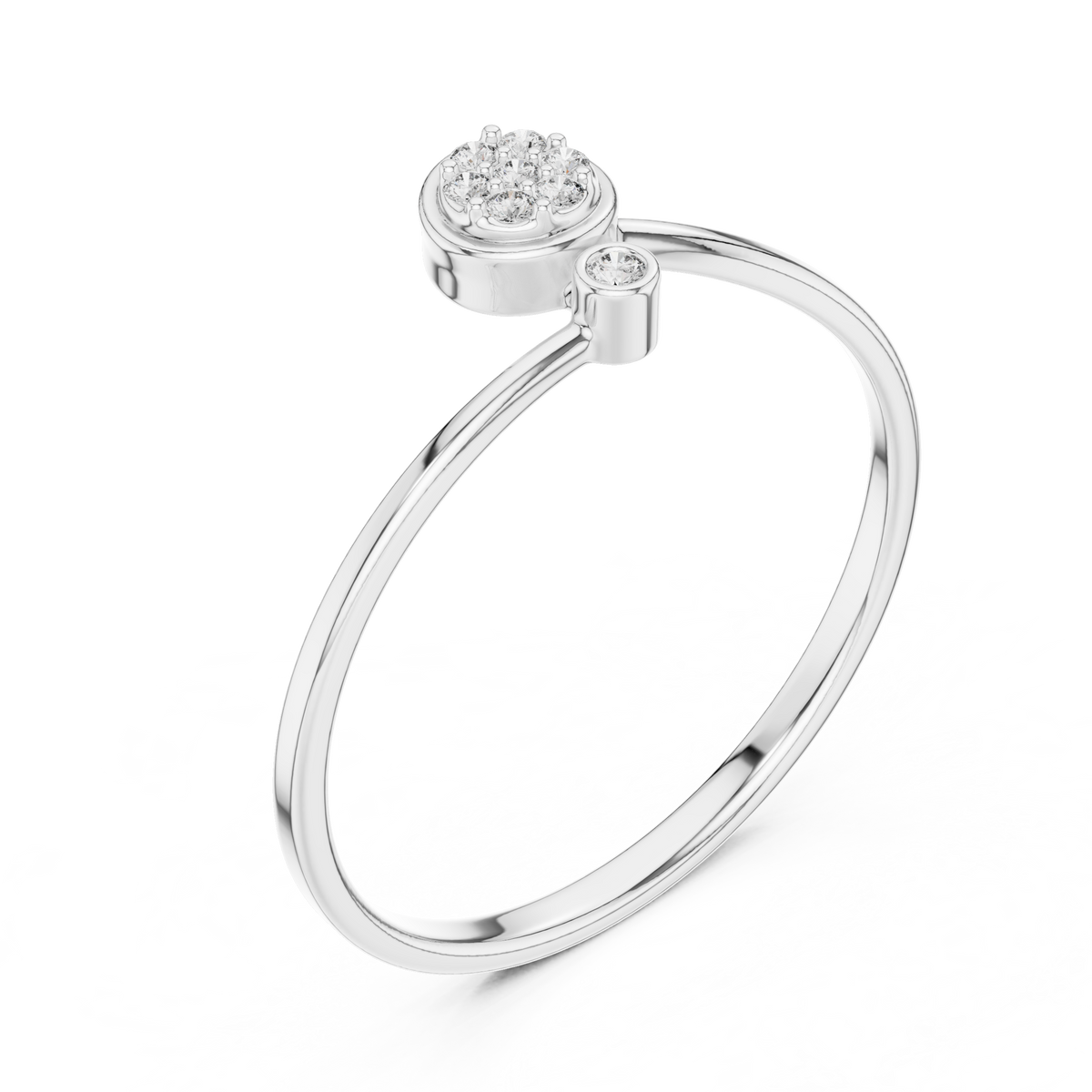 round lab diamond bezel set cluster anniversary ring - view 4