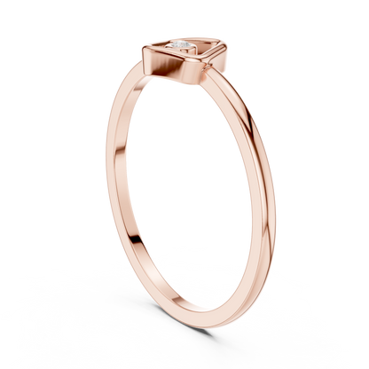 Round Cut Lab Diamond Open Square Geometric Solitaire Ring - View 11