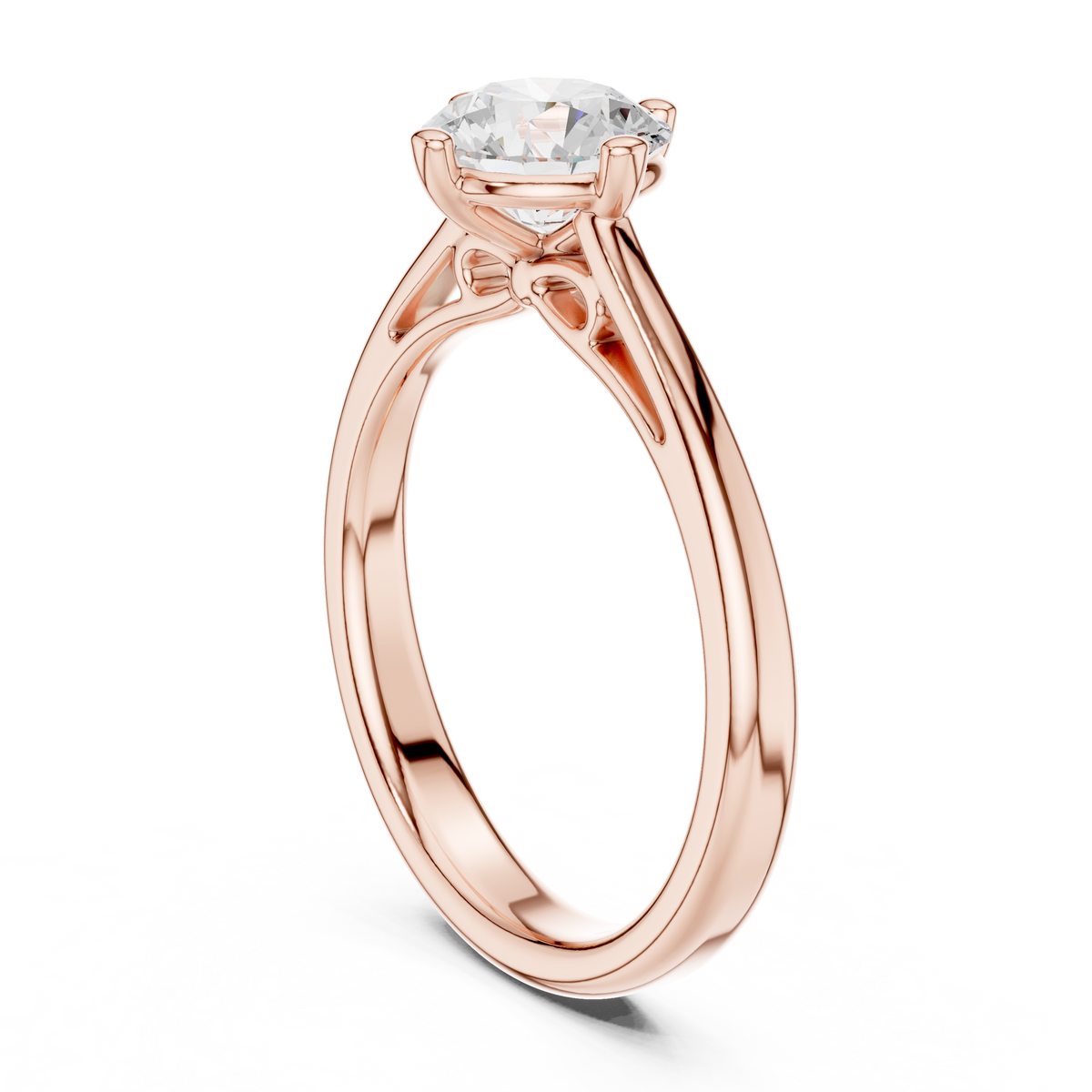 Round Lab Diamond Solitaire Engagement Ring - View 6