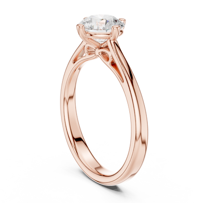 Round Lab Diamond Solitaire Engagement Ring - View 6
