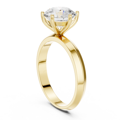 Round Cut Lab Diamond Solitaire Engagement Ring - View 10