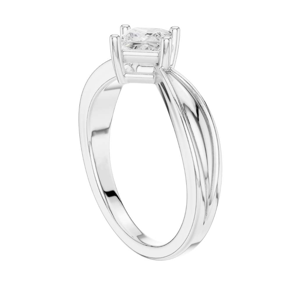princess cut split shank lab diamond solitaire engagement ring - view 12