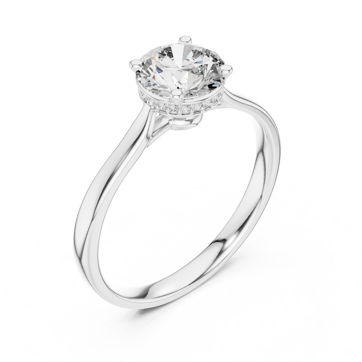 delicate round cut lab diamond solitaire engagement ring - view 9