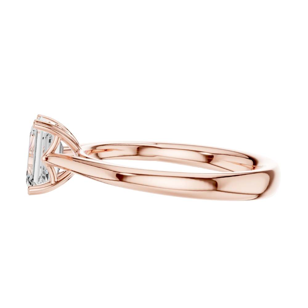 brilliant emerald cut lab diamond classic solitaire ring - view 8