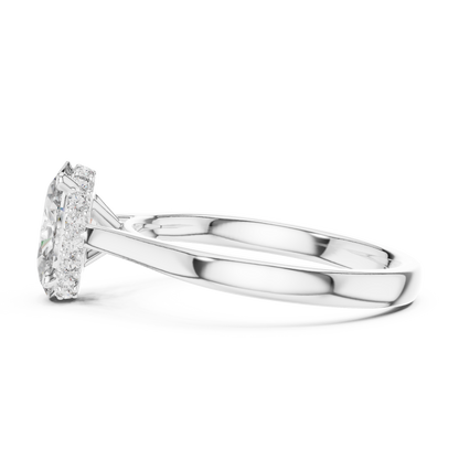 Solitaire Oval Cut Lab Diamond Engagement Ring - View 9