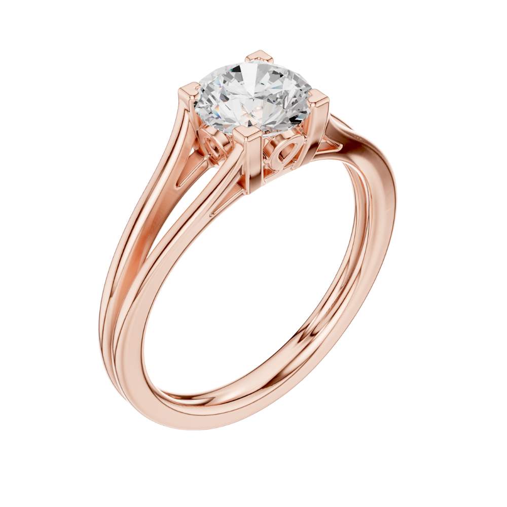 round cut lab diamond split shank solitaire engagement ring - view 5