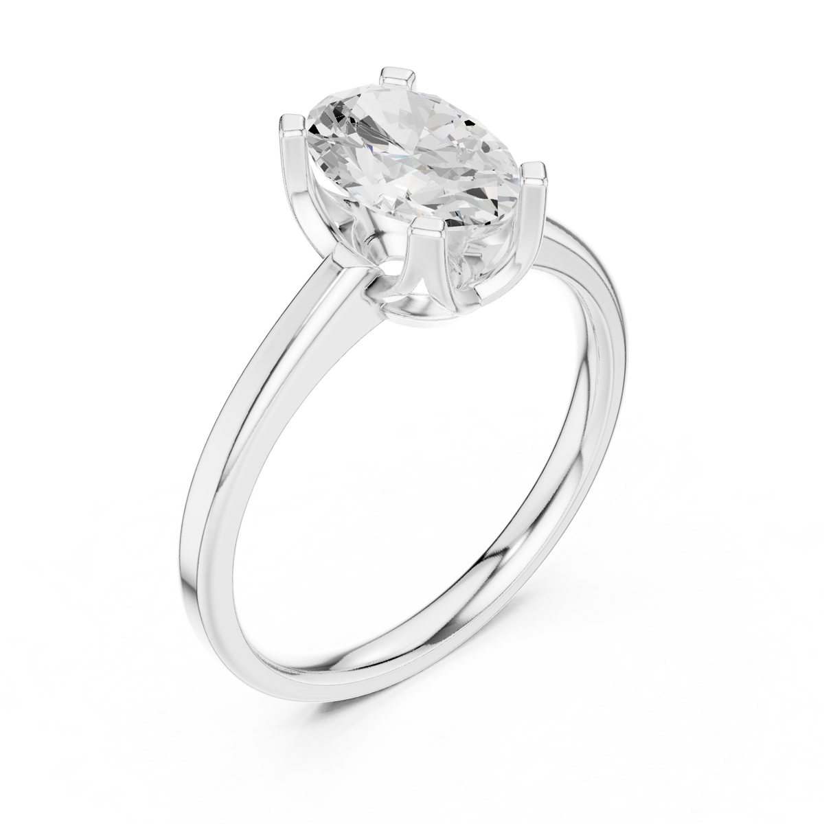 Exquisite Oval Cut Lab Diamond Solitaire Ring - View 6