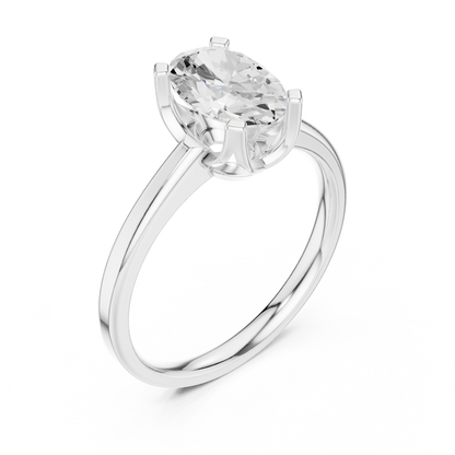 Exquisite Oval Cut Lab Diamond Solitaire Ring - View 6