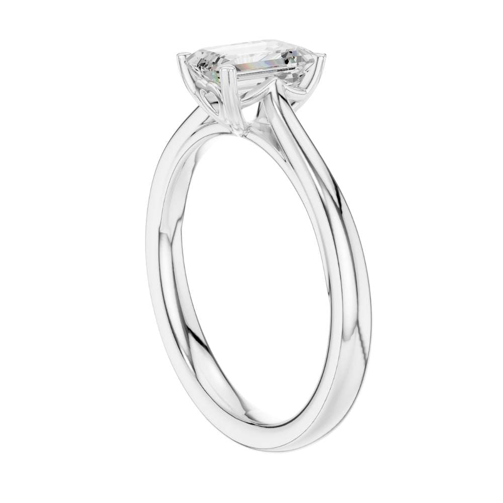 Brilliant Emerald Cut Lab Diamond Classic Solitaire Ring - View 12