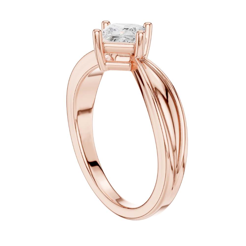 Princess Cut Split Shank Lab Diamond Solitaire Engagement Ring - View 11