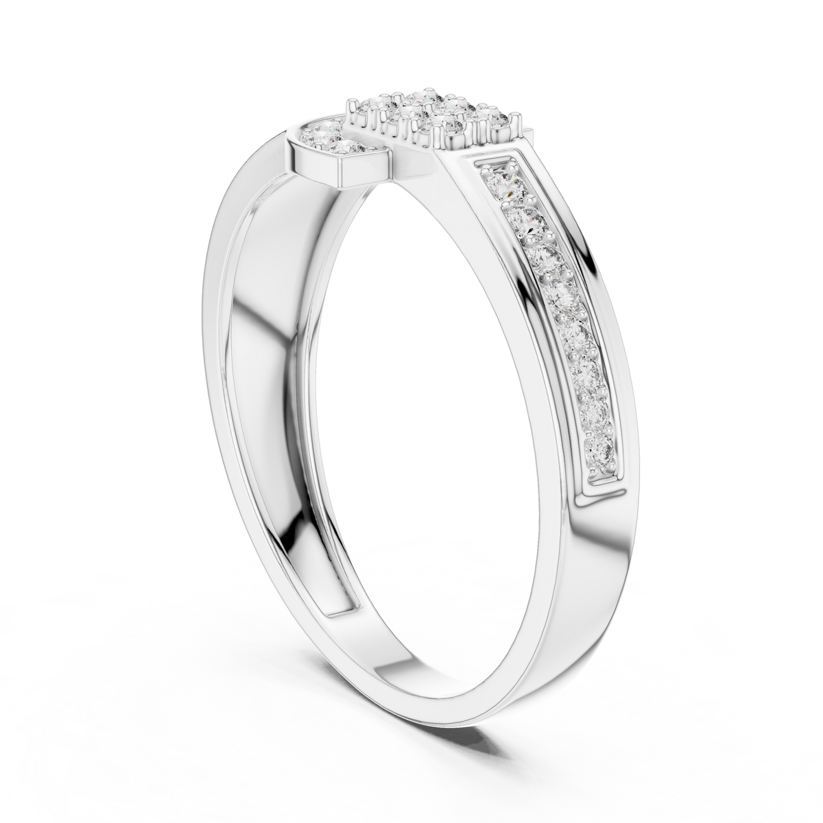 round lab diamond pave statement engagement ring - view 9