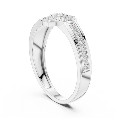 Round Lab Diamond Pave Statement Engagement Ring - View 9