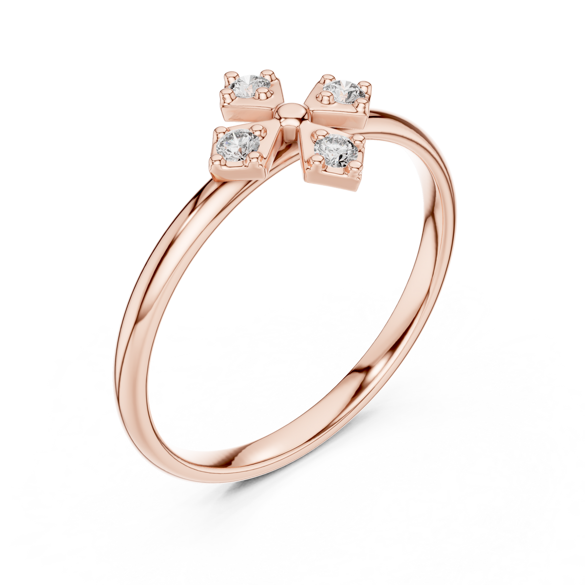 geometric round lab diamond engagement ring - view 3