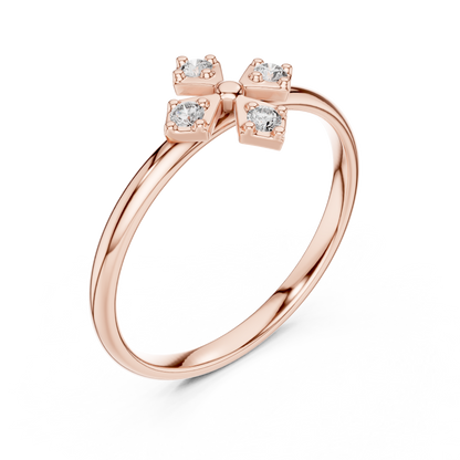 Geometric Round Lab Diamond Engagement Ring - View 3