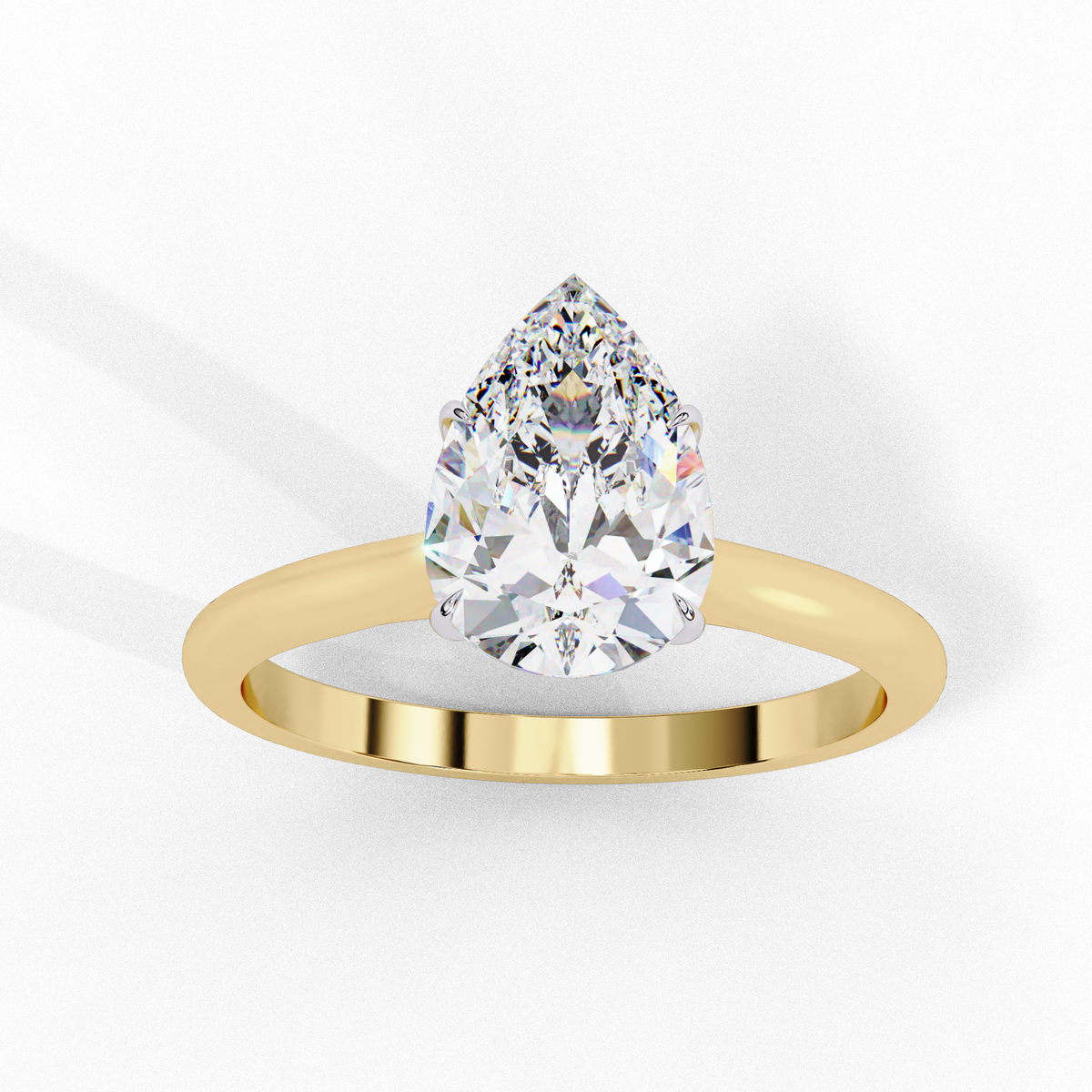 pear cut lab diamond solitaire wedding ring - view 8