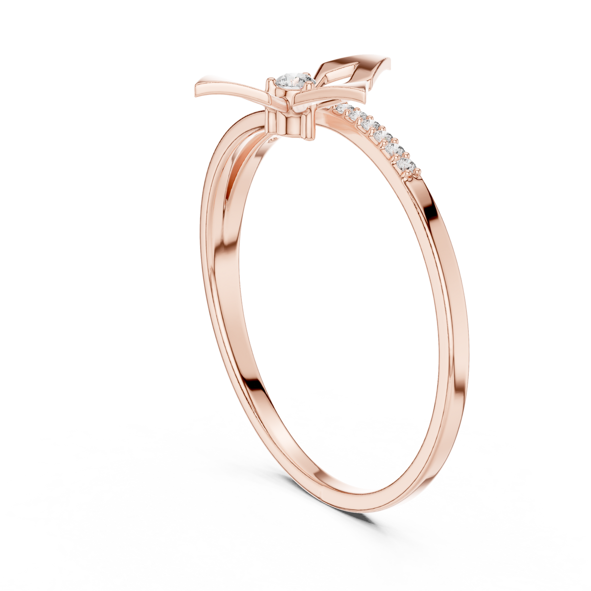 geometric lab diamond split shank engagement ring - view 6