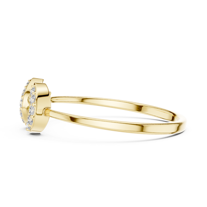 Geometric Open Double Chevron Lab Diamond Stackable Engagement Ring - View 8