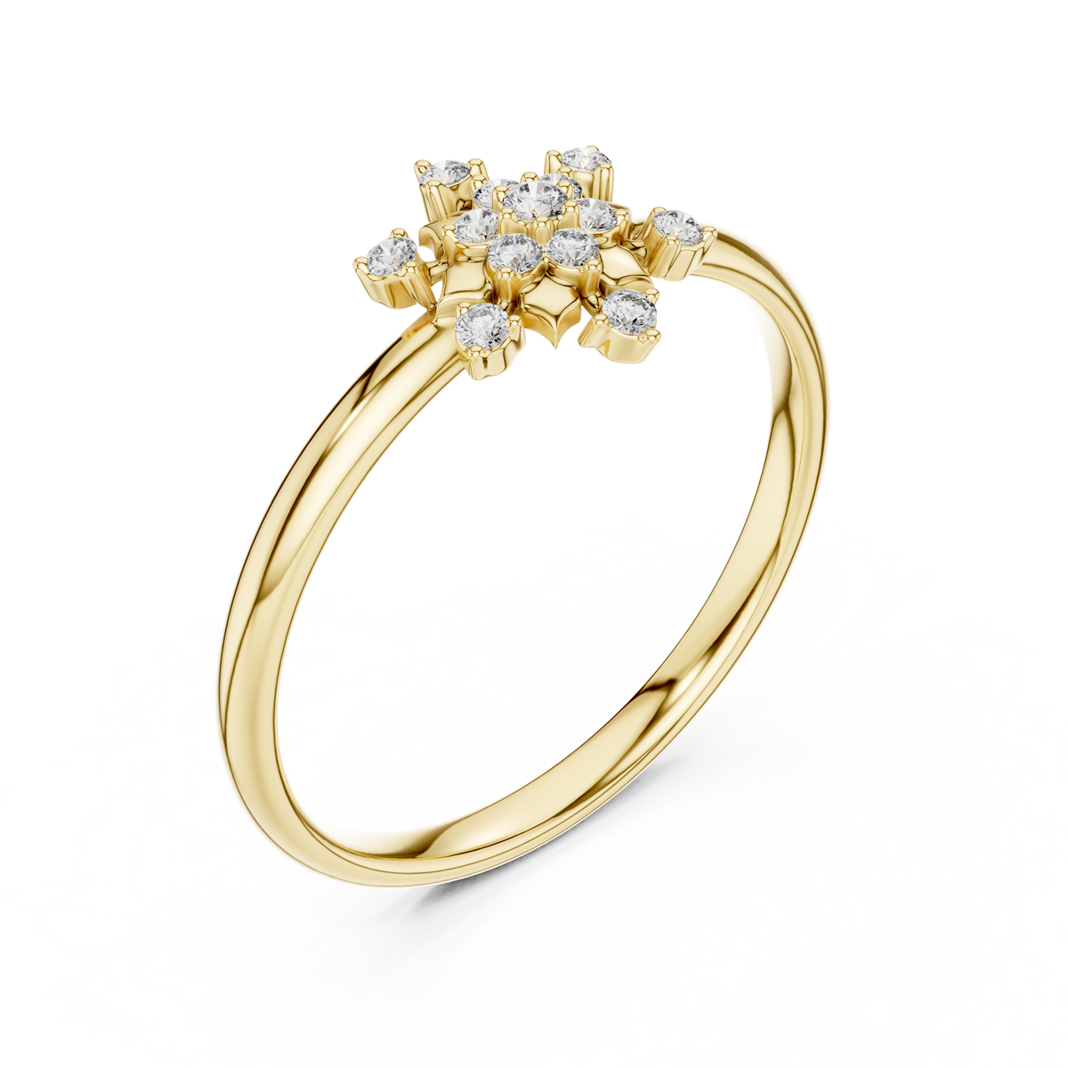 round lab diamond floral cluster ring - view 2