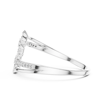 Dual Flower Bypass Split Pave Shank Lab Ring - View 10
