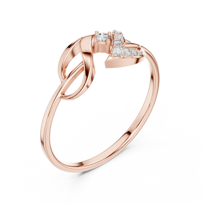 Elegant Interlocking Infinity Round Lab Diamond Engagement Ring - View 3