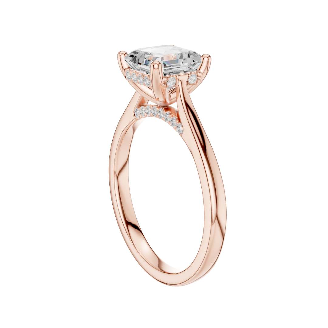 asscher cut lab diamond solitaire engagement ring - view 11
