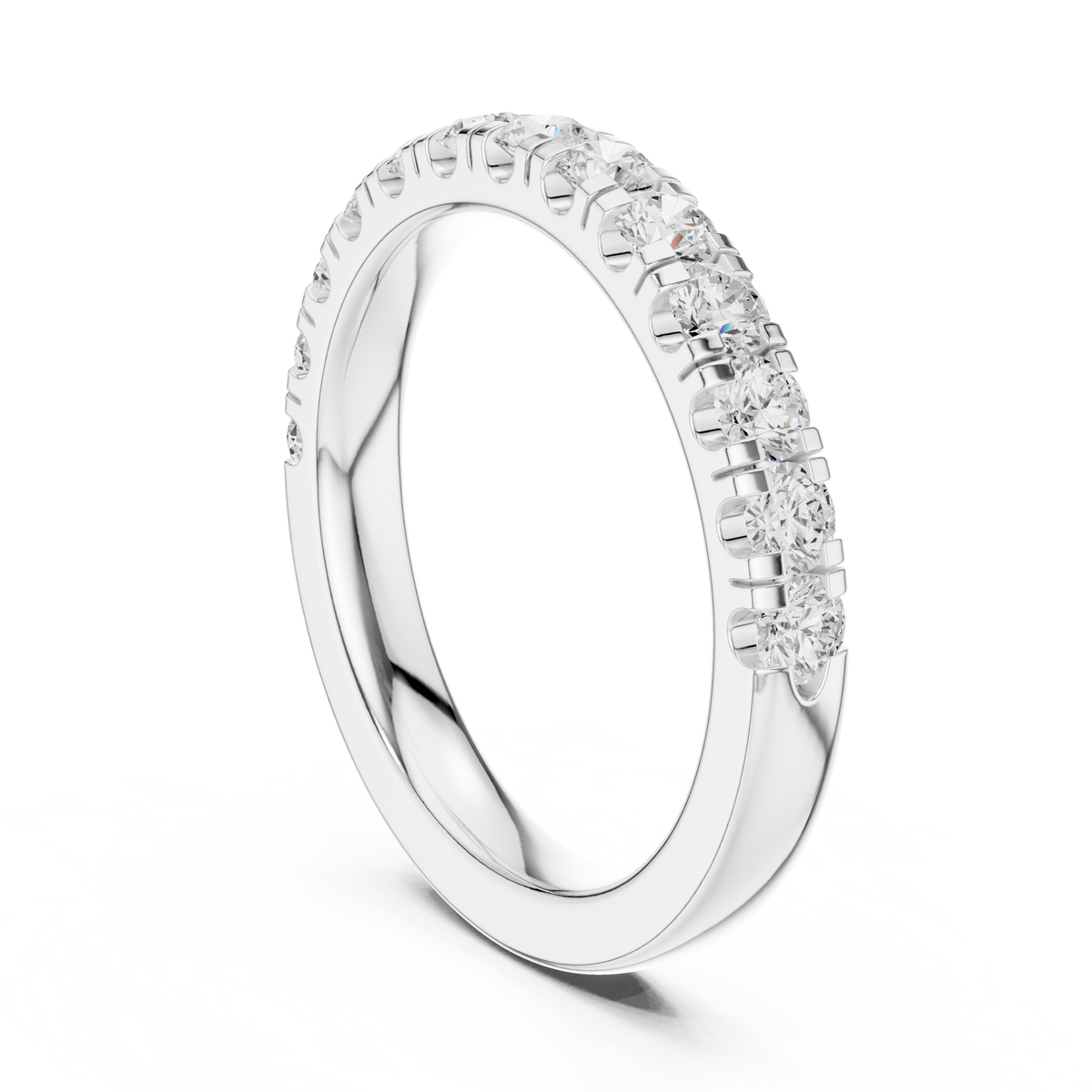 stackable round moissanite diamond wedding band - view 7