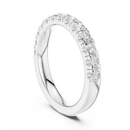 Stackable Round Moissanite Diamond Wedding Band - View 7