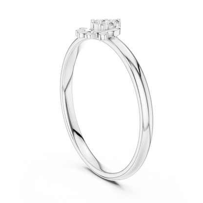 Modern Round Lab Diamond Cluster Delicate Ring - View 7