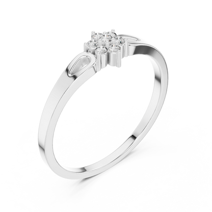 Round Cut Lab Diamond Cluster Ring Open Shoulder Ring - View 4
