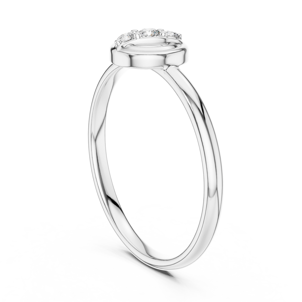 round cut lab diamond cluster ring with open frame design - view 12