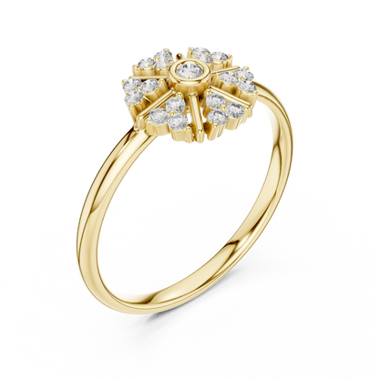 Lab Round Diamond Nature Inspired Statement Ring - View 2