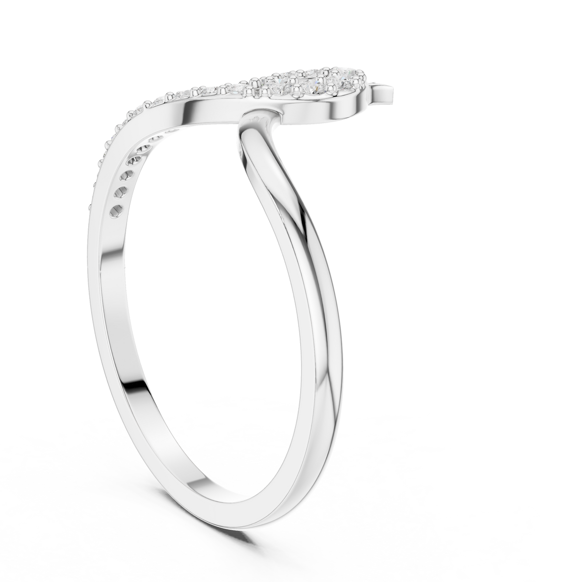 Snake Bypass Round Cut Lab Diamond Ring - View 6