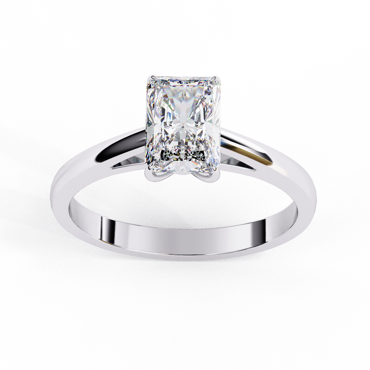 radiant cut lab diamond engagement solitaire ring - view 6