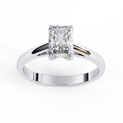 Radiant Cut Lab Diamond Engagement Solitaire Ring - View 6